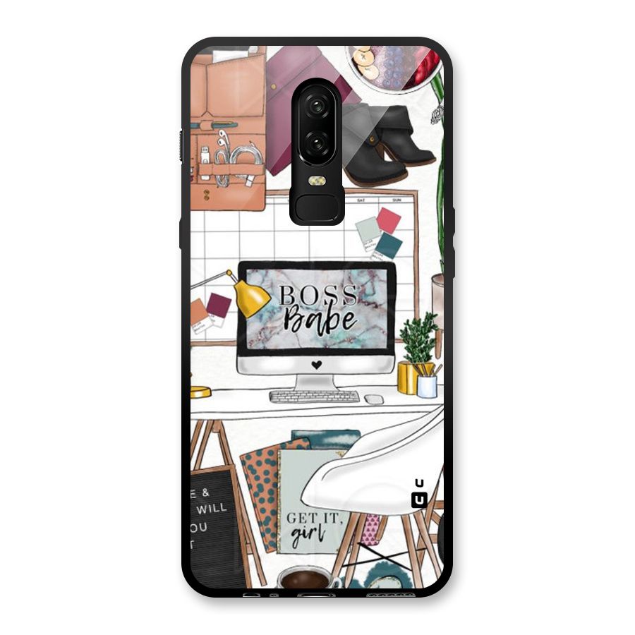 Boss Babe Glass Back Case for OnePlus 6