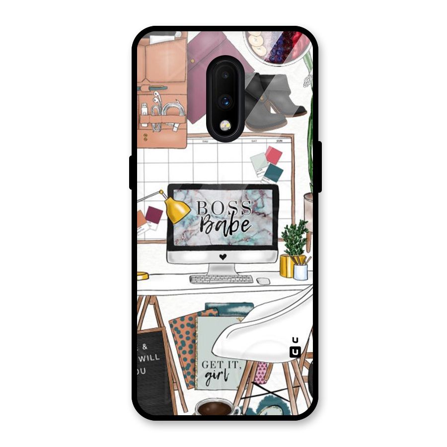 Boss Babe Glass Back Case for OnePlus 7