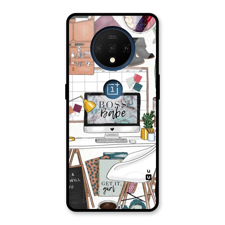 Boss Babe Glass Back Case for OnePlus 7T