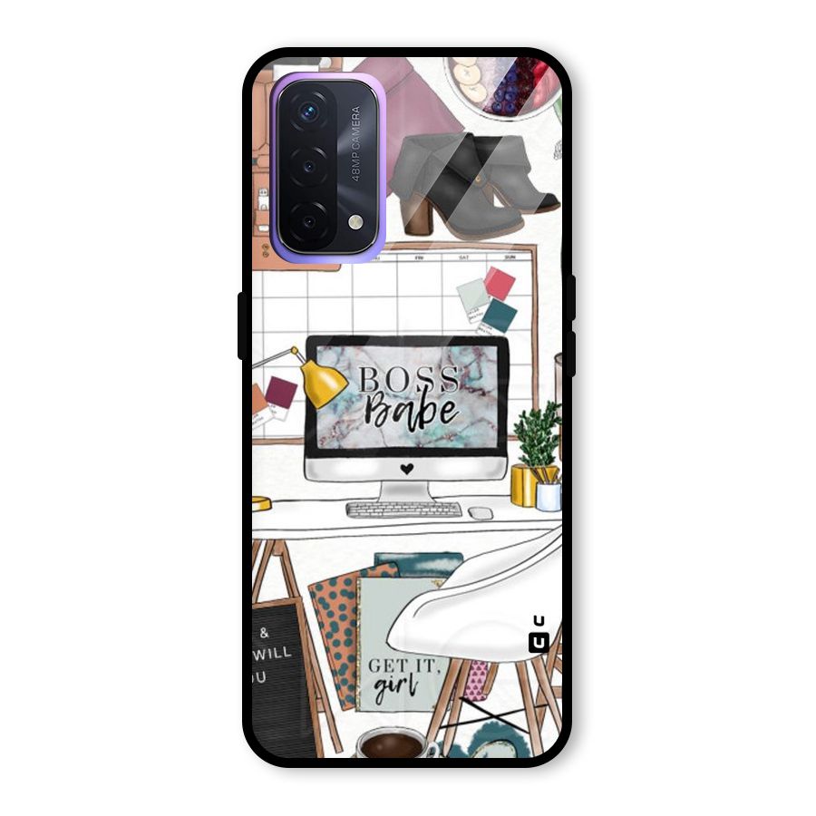 Boss Babe Glass Back Case for Oppo A74 5G