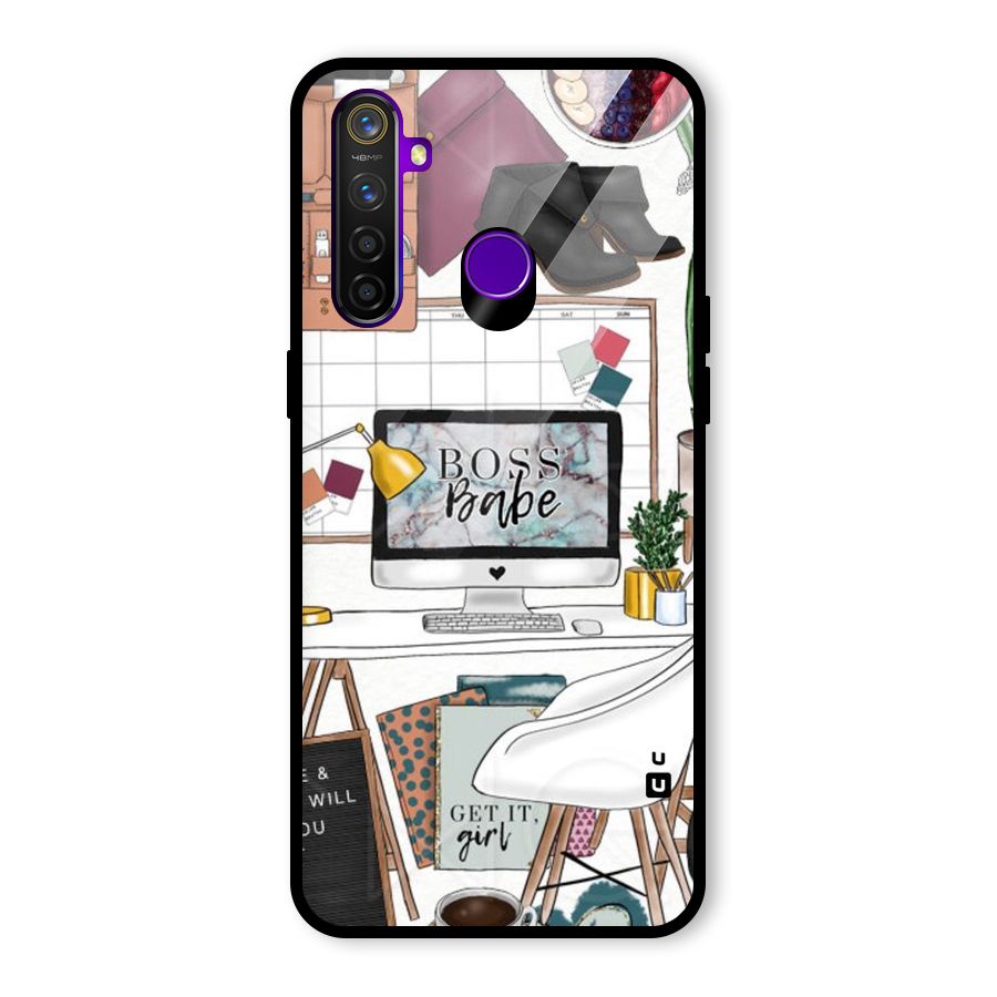 Boss Babe Glass Back Case for Realme 5 Pro