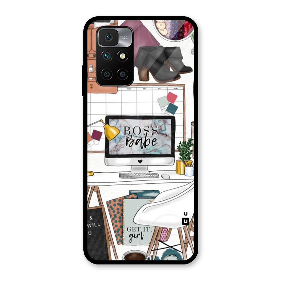 Boss Babe Glass Back Case for Redmi 10 Prime