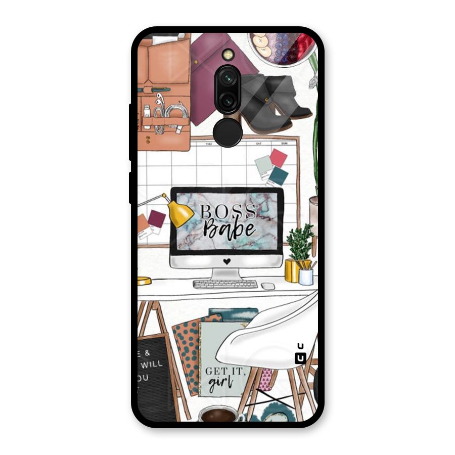 Boss Babe Glass Back Case for Redmi 8