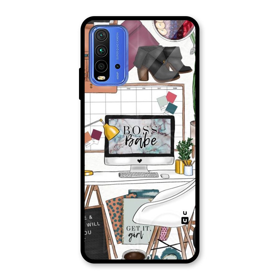 Boss Babe Glass Back Case for Redmi 9 Power