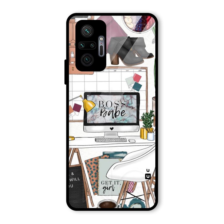 Boss Babe Glass Back Case for Redmi Note 10 Pro