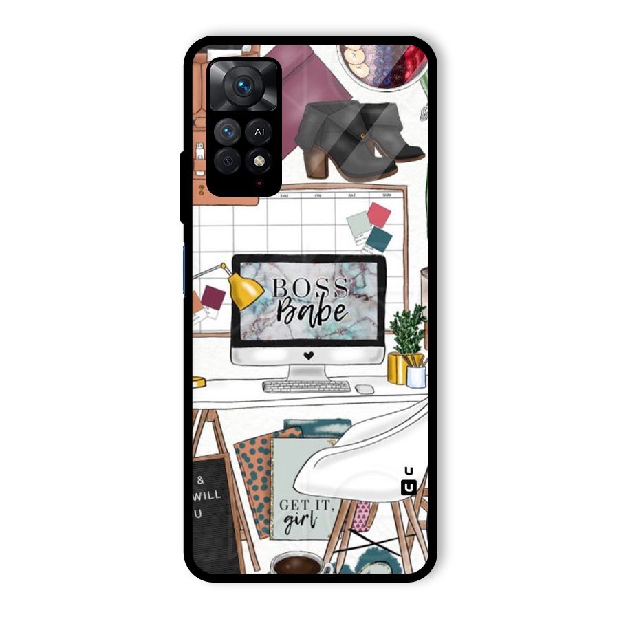 Boss Babe Glass Back Case for Redmi Note 11 Pro