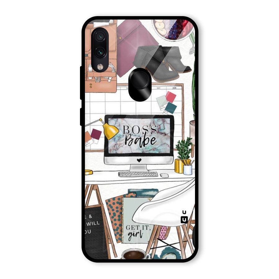 Boss Babe Glass Back Case for Redmi Note 7S
