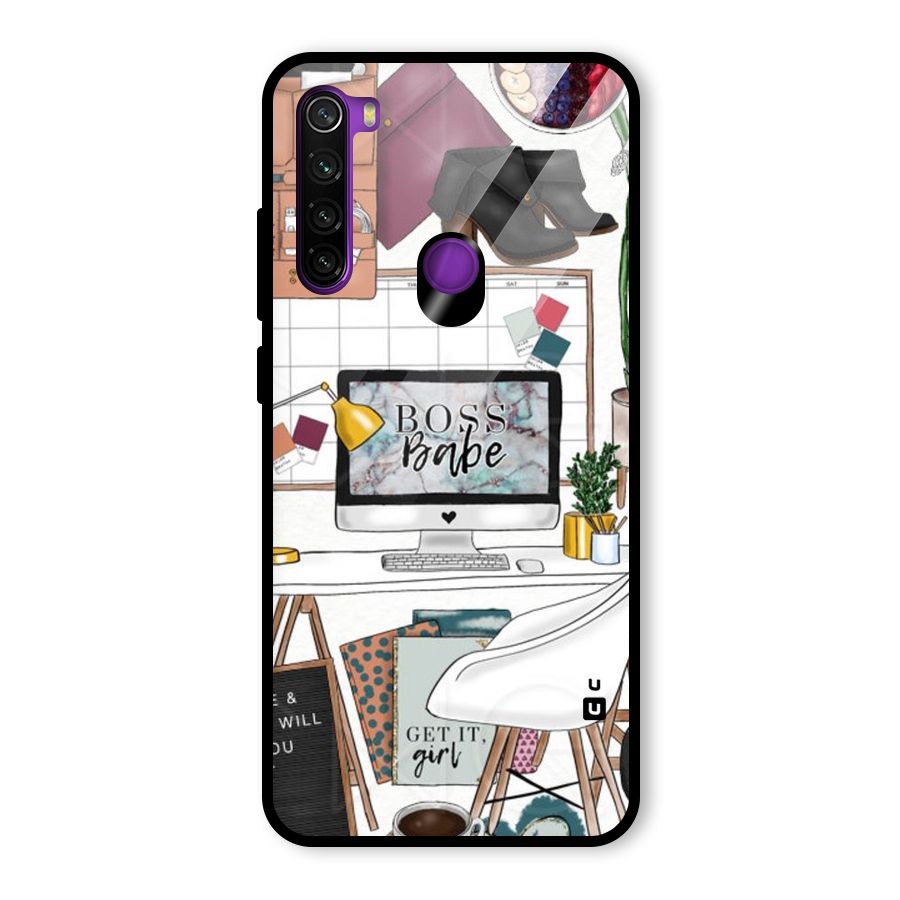 Boss Babe Glass Back Case for Redmi Note 8
