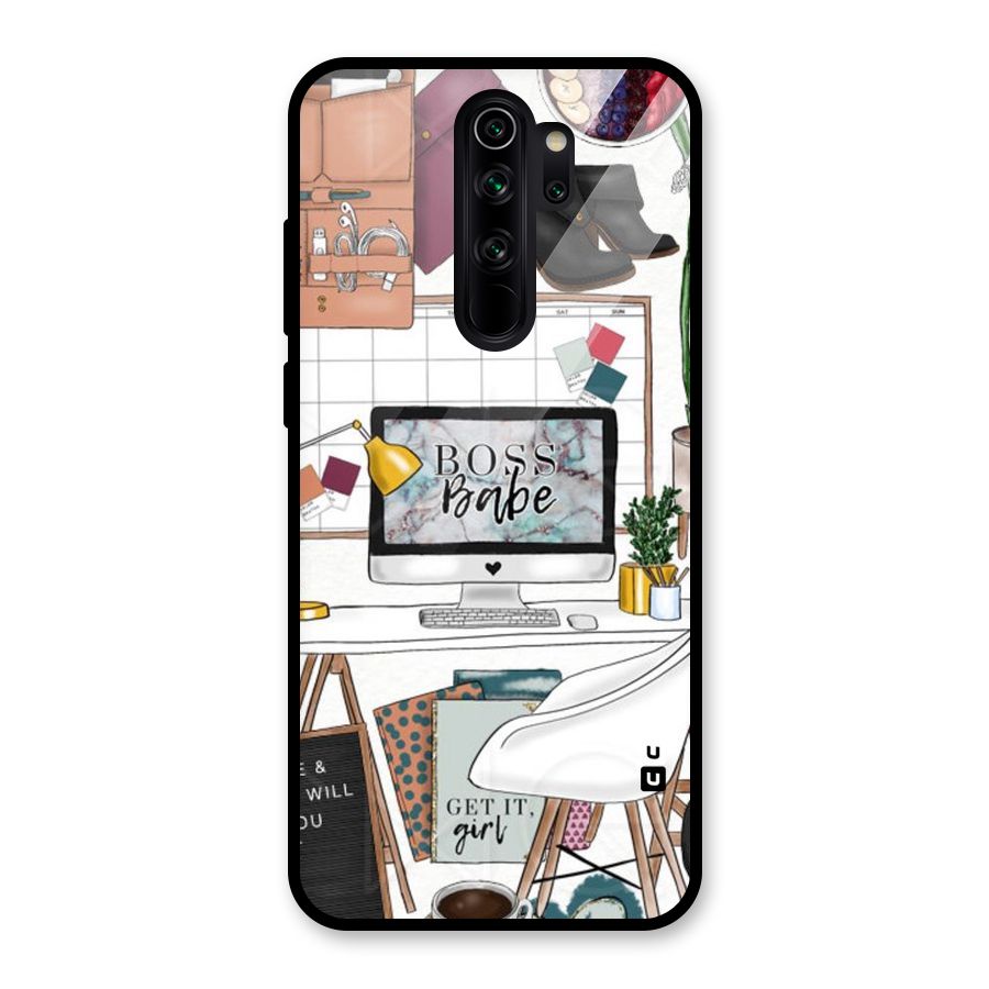 Boss Babe Glass Back Case for Redmi Note 8 Pro