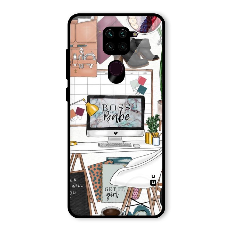 Boss Babe Glass Back Case for Redmi Note 9