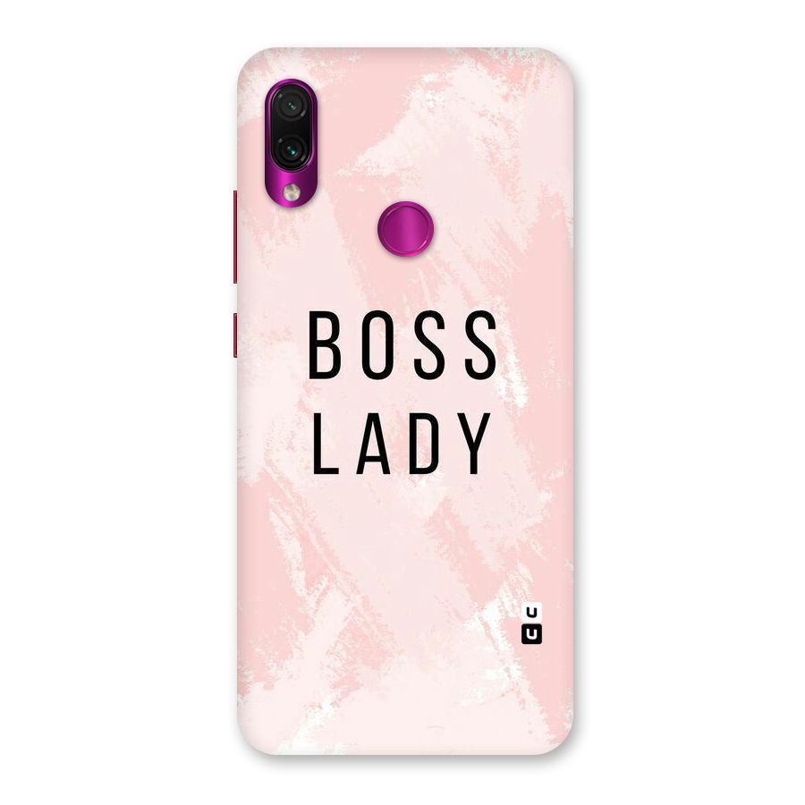 Boss Lady Pink Back Case for Redmi Note 7 Pro