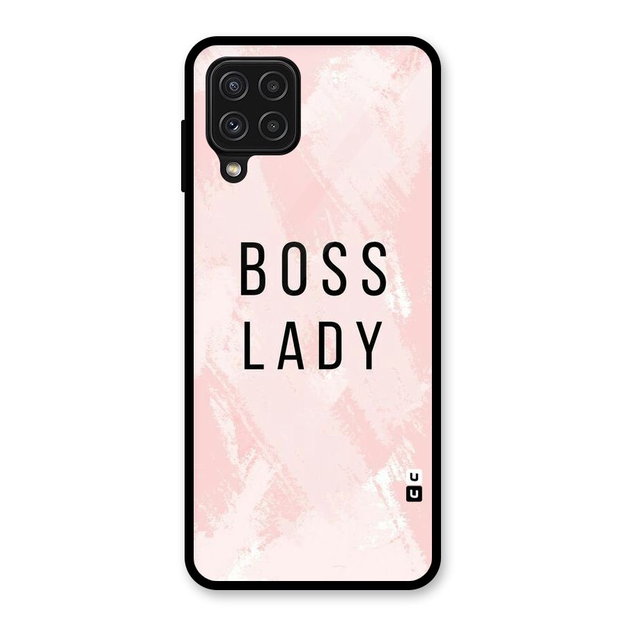 Boss Lady Pink Glass Back Case for Galaxy A22 4G