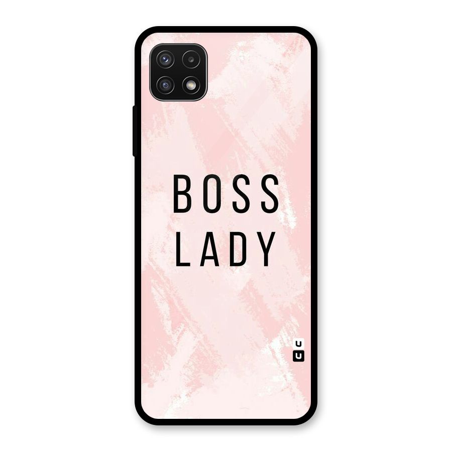 Boss Lady Pink Glass Back Case for Galaxy A22 5G
