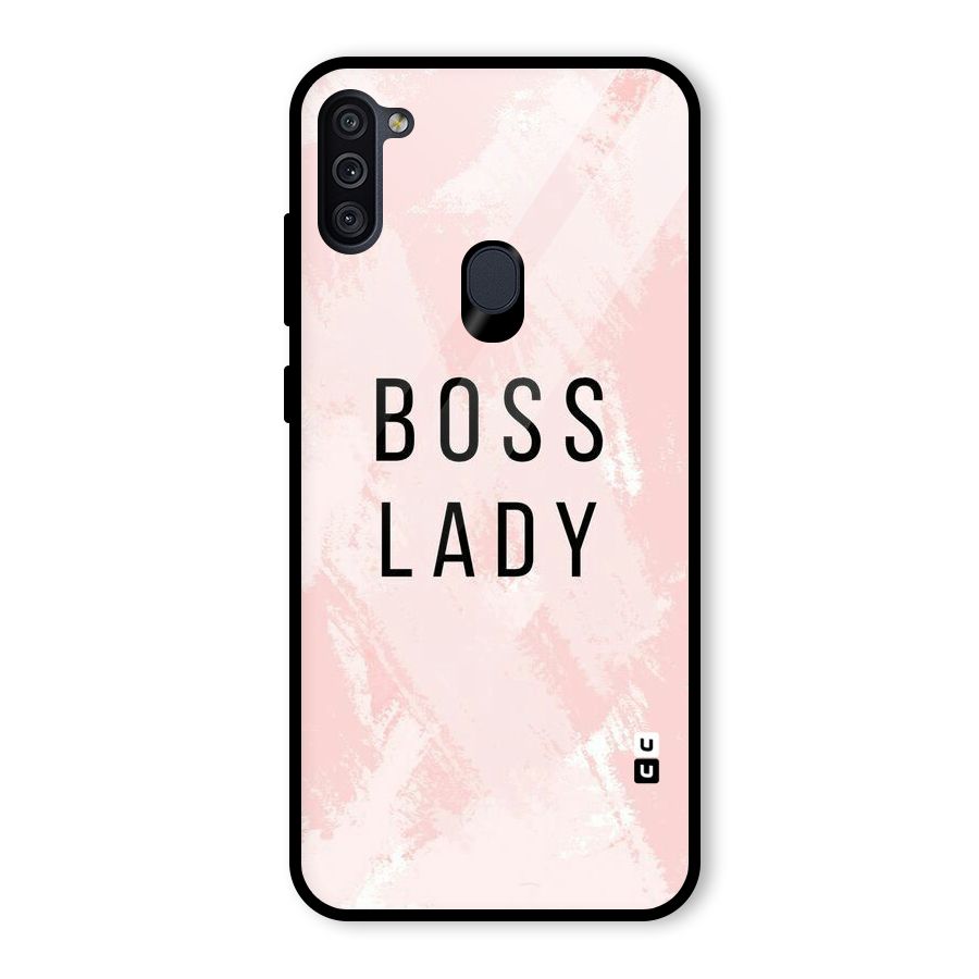 Boss Lady Pink Glass Back Case for Galaxy M11