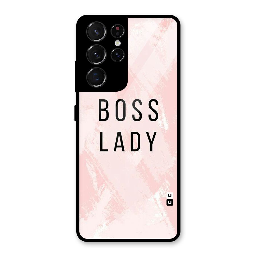 Boss Lady Pink Glass Back Case for Galaxy S21 Ultra 5G