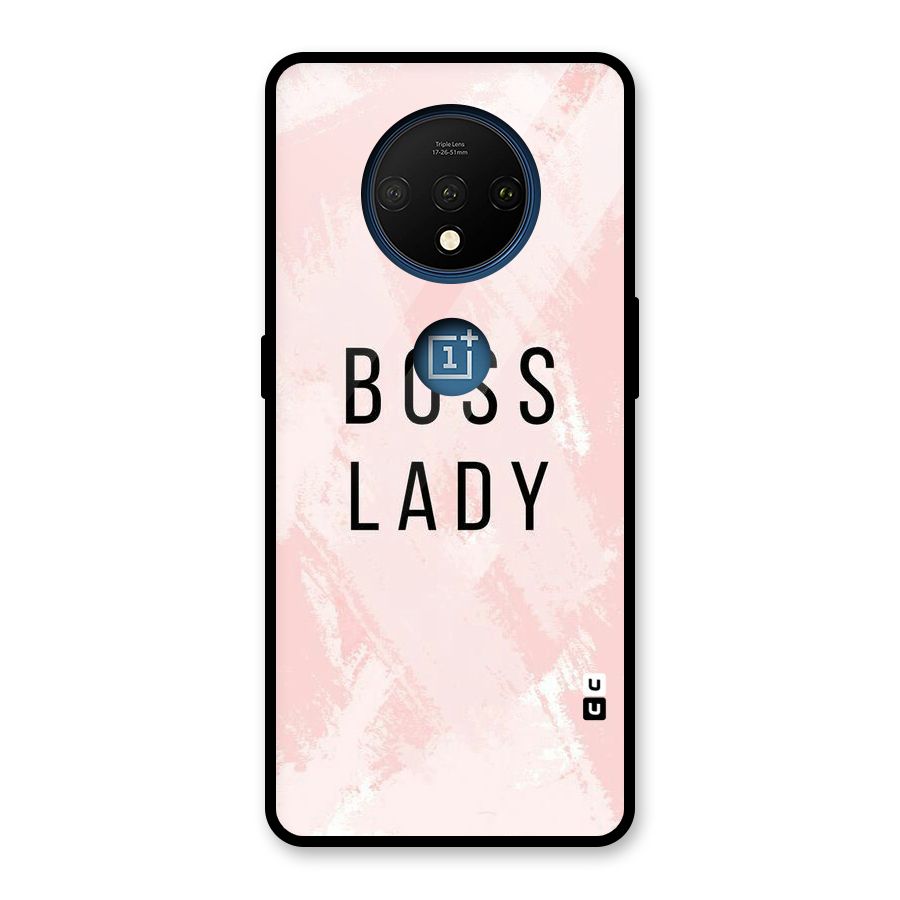 Boss Lady Pink Glass Back Case for OnePlus 7T