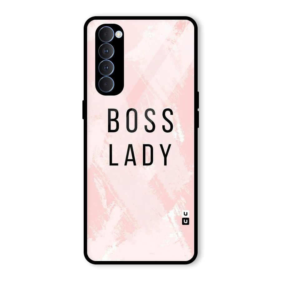 Boss Lady Pink Glass Back Case for Oppo Reno4 Pro