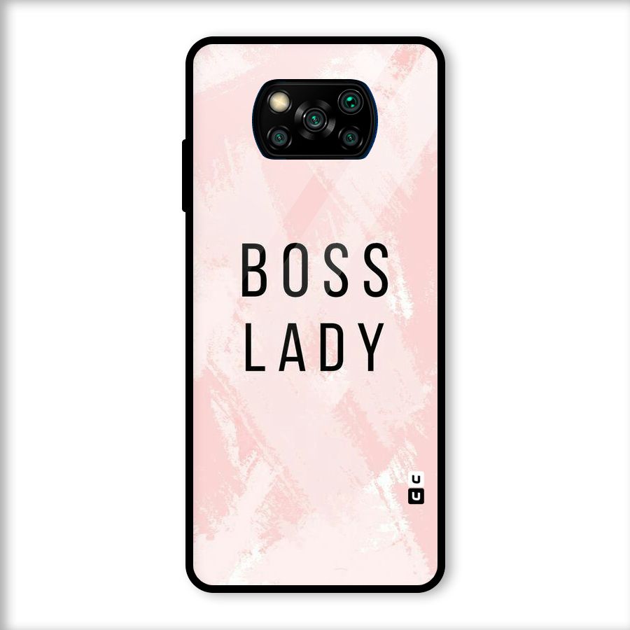 Boss Lady Pink Glass Back Case for Poco X3