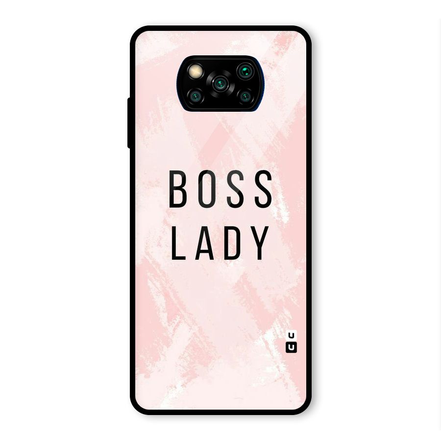 Boss Lady Pink Glass Back Case for Poco X3 Pro