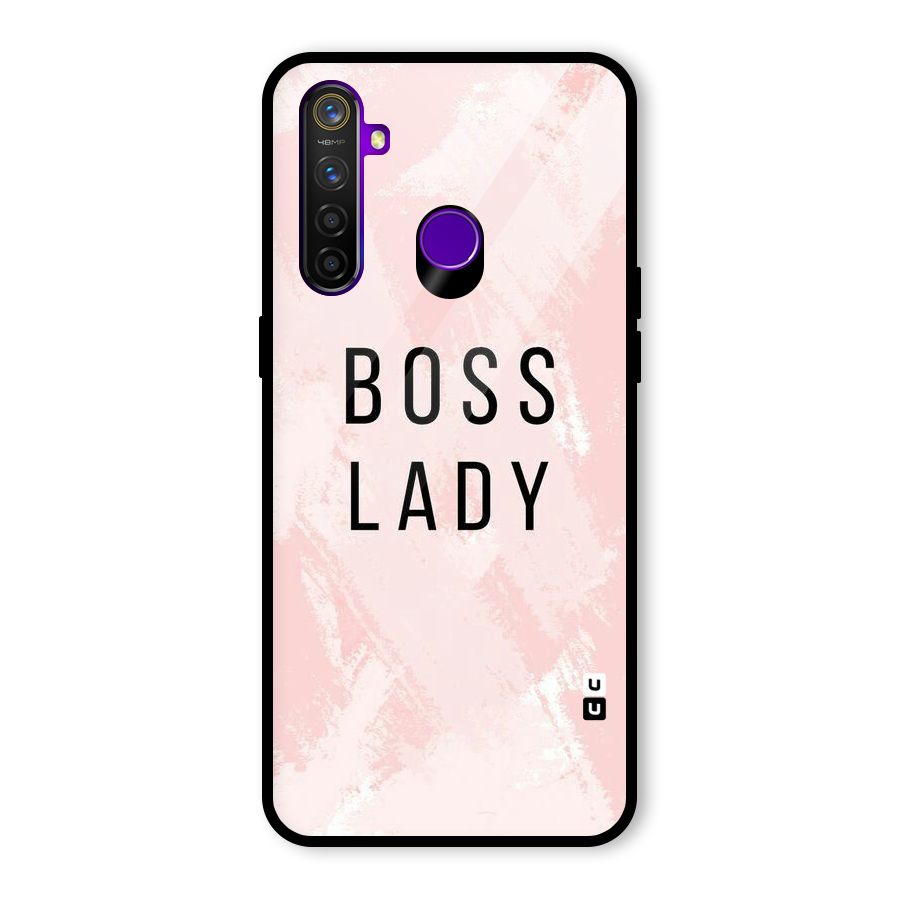 Boss Lady Pink Glass Back Case for Realme 5 Pro