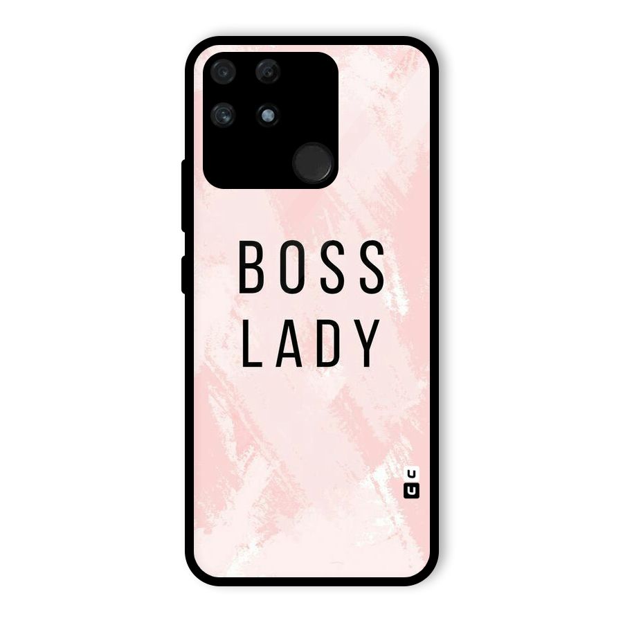 Boss Lady Pink Glass Back Case for Realme Narzo 50A