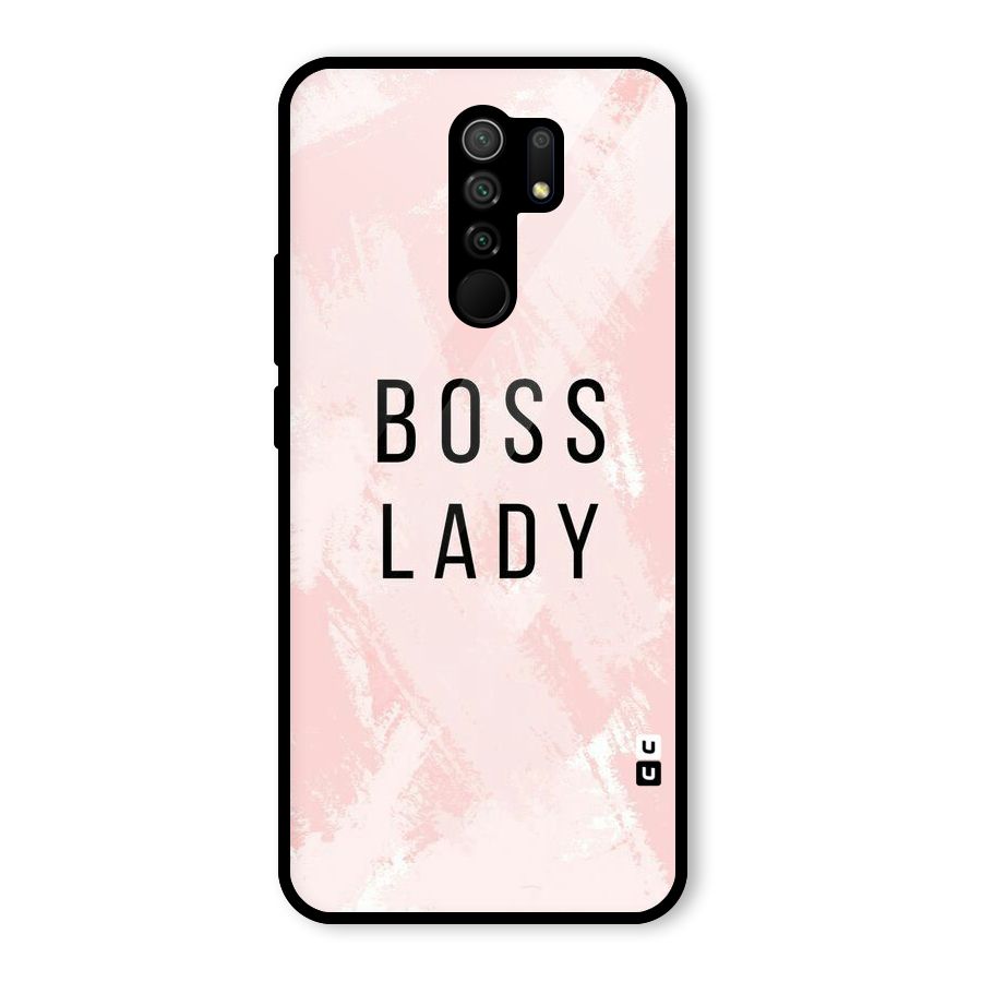 Boss Lady Pink Glass Back Case for Redmi 9 Prime