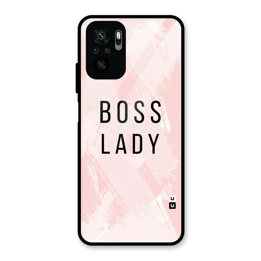 Boss Lady Pink Glass Back Case for Redmi Note 10S