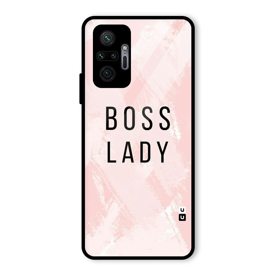 Boss Lady Pink Glass Back Case for Redmi Note 10 Pro