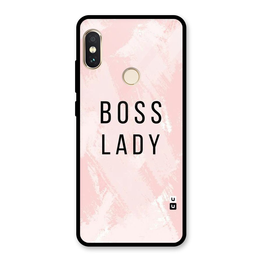 Boss Lady Pink Glass Back Case for Redmi Note 5 Pro