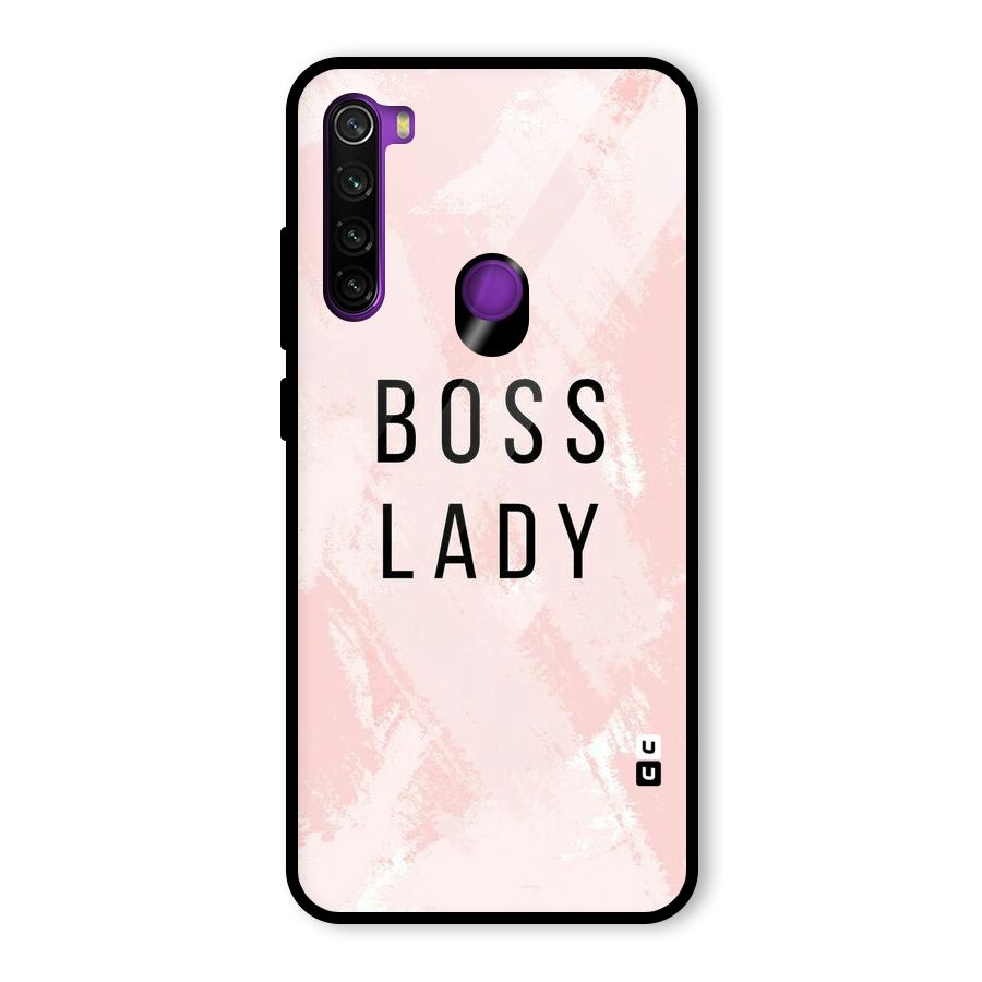 Boss Lady Pink Glass Back Case for Redmi Note 8
