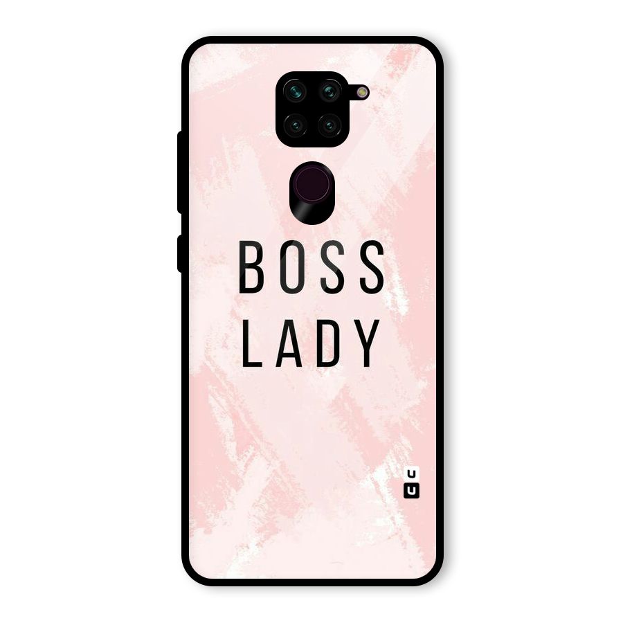 Boss Lady Pink Glass Back Case for Redmi Note 9