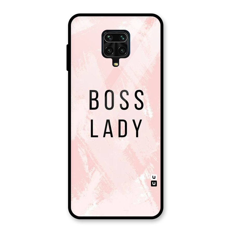 Boss Lady Pink Glass Back Case for Redmi Note 9 Pro
