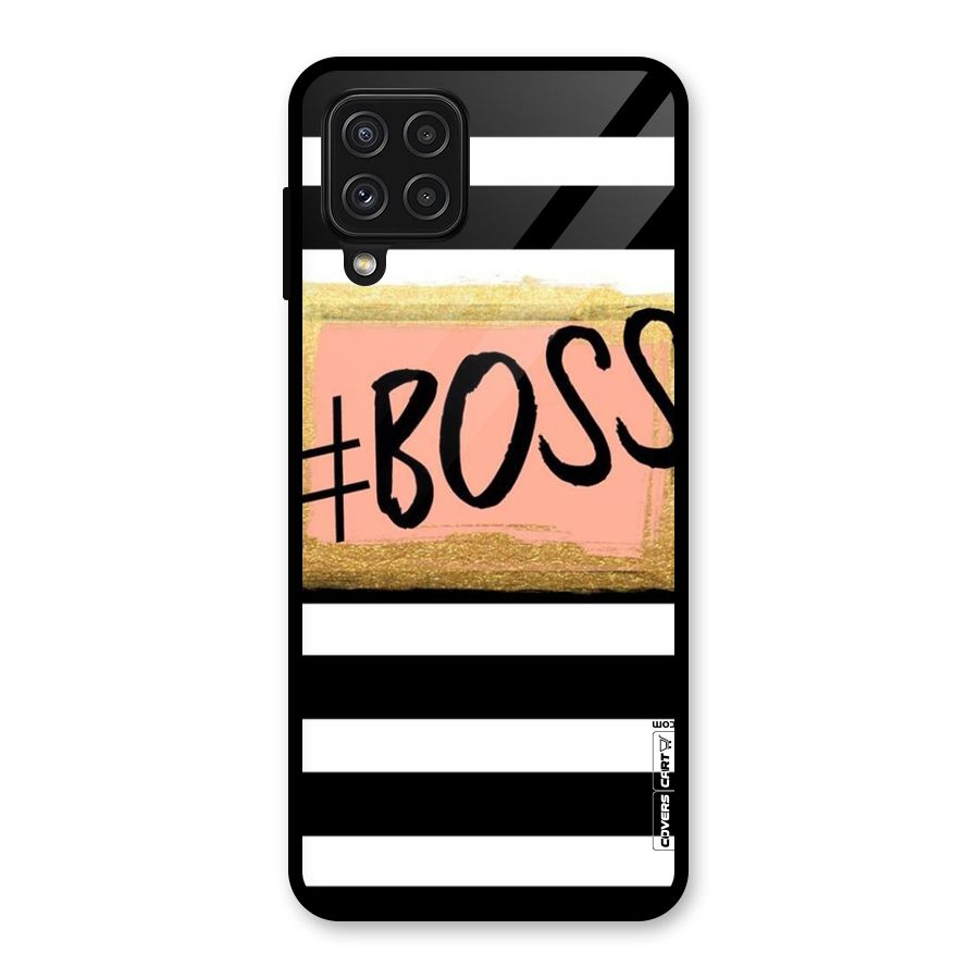 Boss Stripes Glass Back Case for Galaxy A22 4G