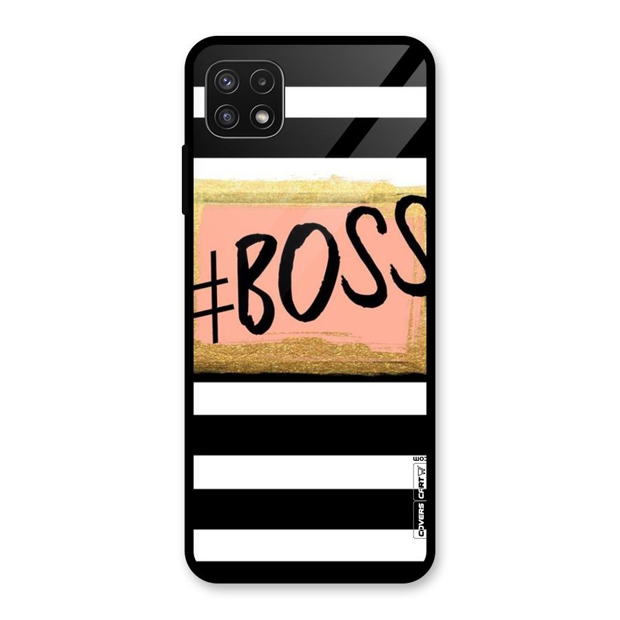 Boss Stripes Glass Back Case for Galaxy A22 5G