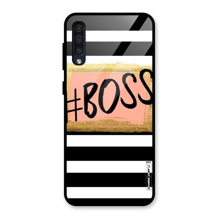 Boss Stripes Glass Back Case for Galaxy A50
