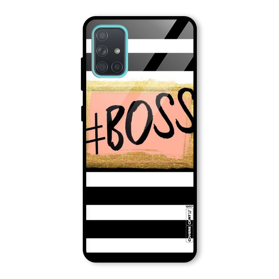 Boss Stripes Glass Back Case for Galaxy A71