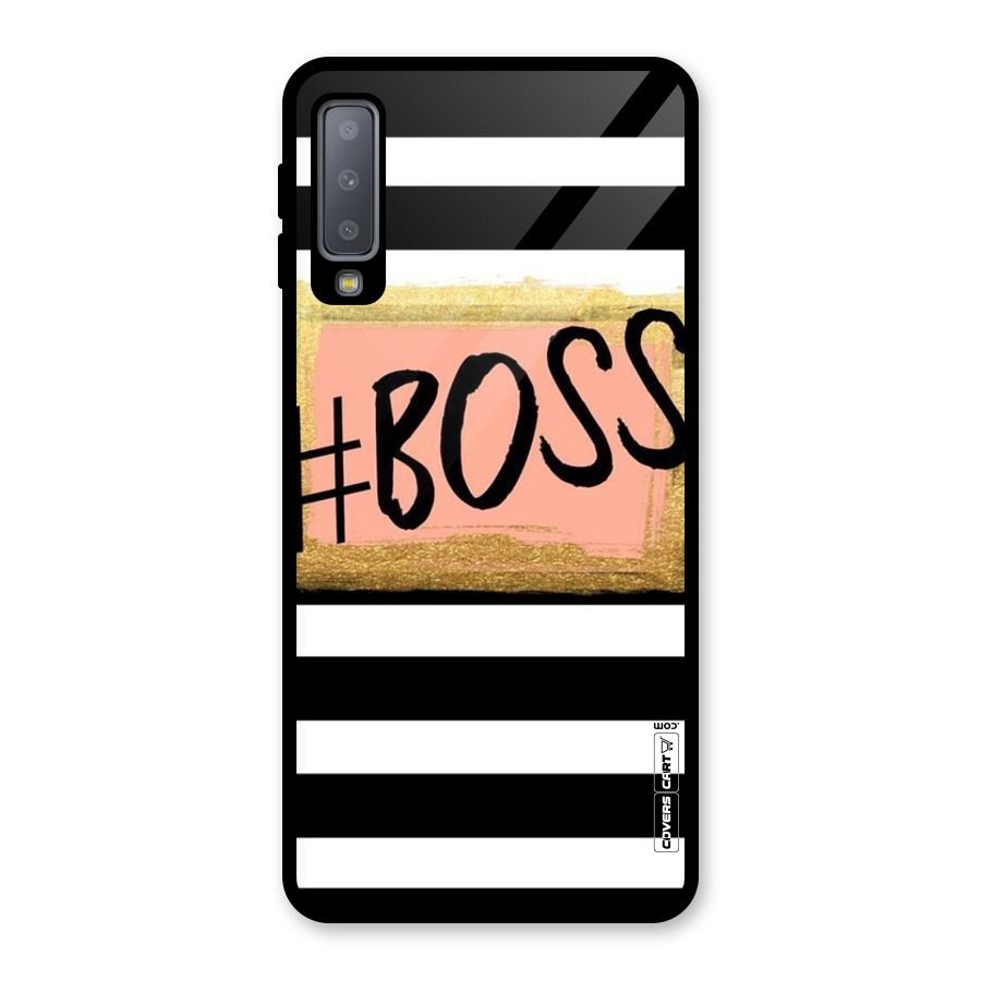 Boss Stripes Glass Back Case for Galaxy A7 (2018)