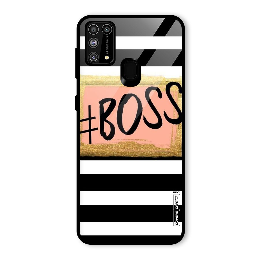 Boss Stripes Glass Back Case for Galaxy F41