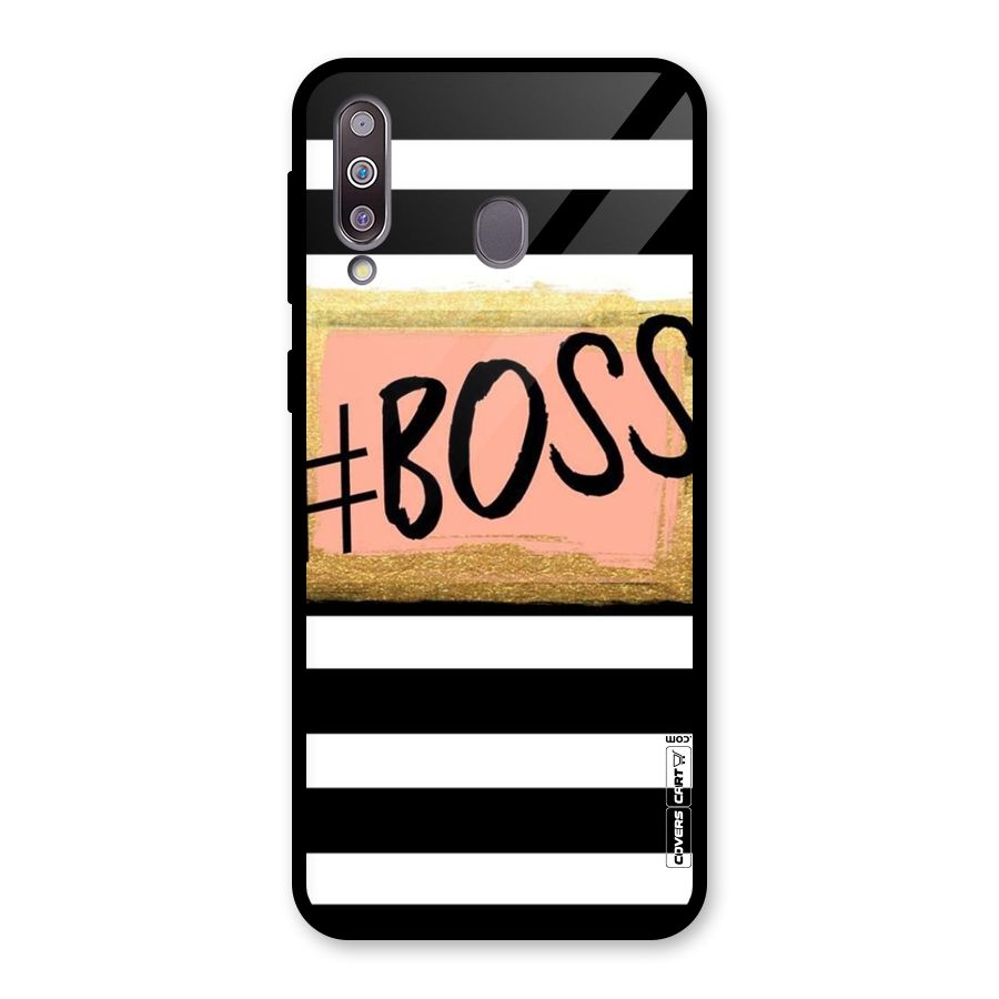 Boss Stripes Glass Back Case for Galaxy M30