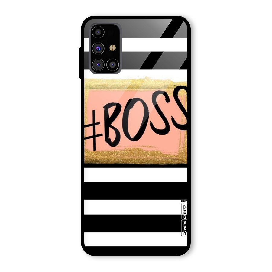 Boss Stripes Glass Back Case for Galaxy M31s