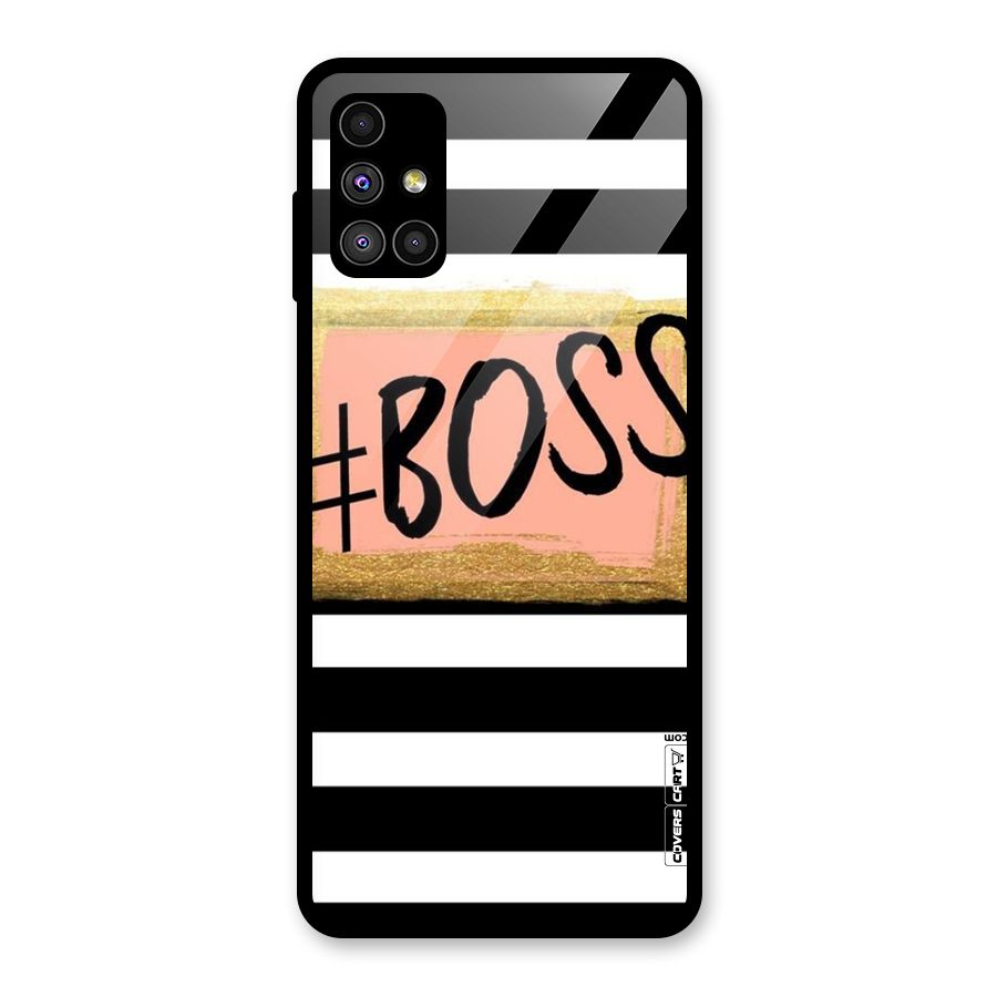 Boss Stripes Glass Back Case for Galaxy M51