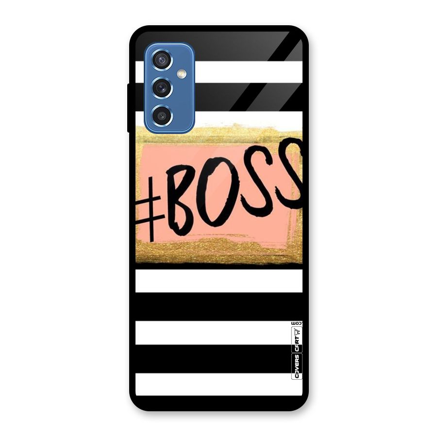 Boss Stripes Glass Back Case for Galaxy M52 5G