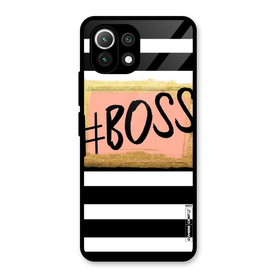 Boss Stripes Glass Back Case for Mi 11 Lite