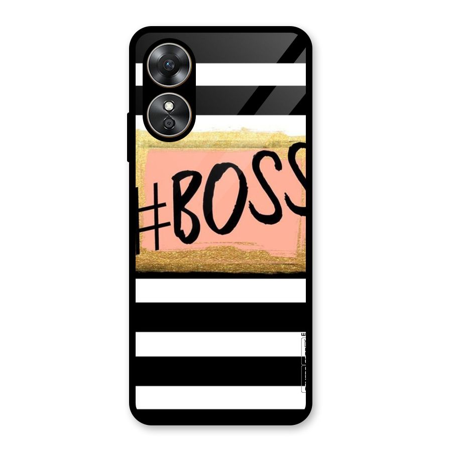 Boss Stripes Glass Back Case for Oppo A17