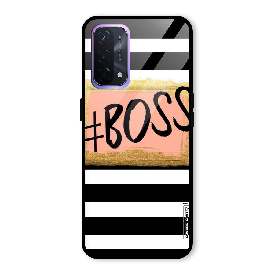 Boss Stripes Glass Back Case for Oppo A74 5G