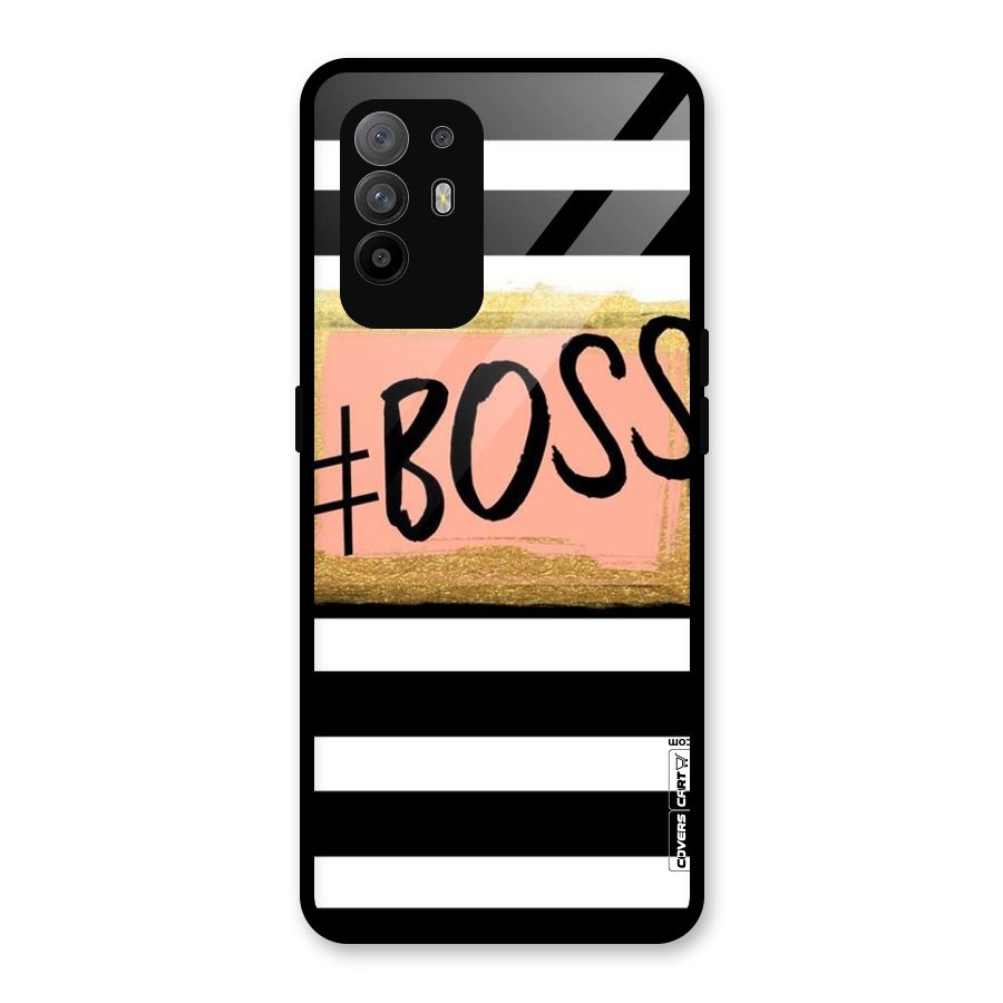 Boss Stripes Glass Back Case for Oppo F19 Pro Plus 5G