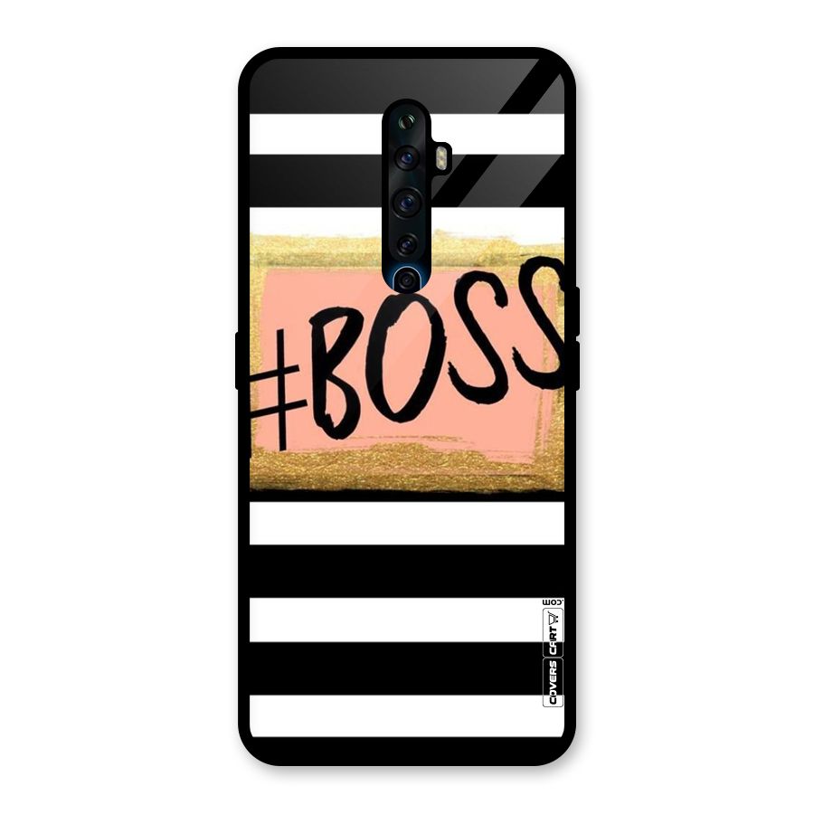 Boss Stripes Glass Back Case for Oppo Reno2 F