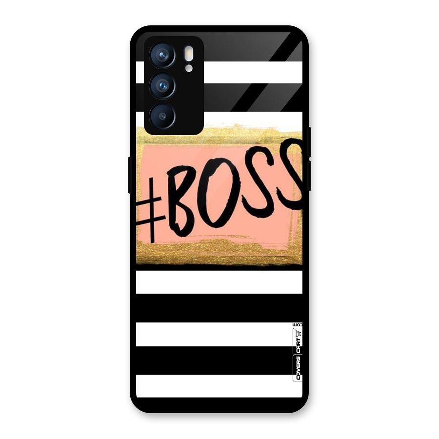 Boss Stripes Glass Back Case for Oppo Reno6 5G