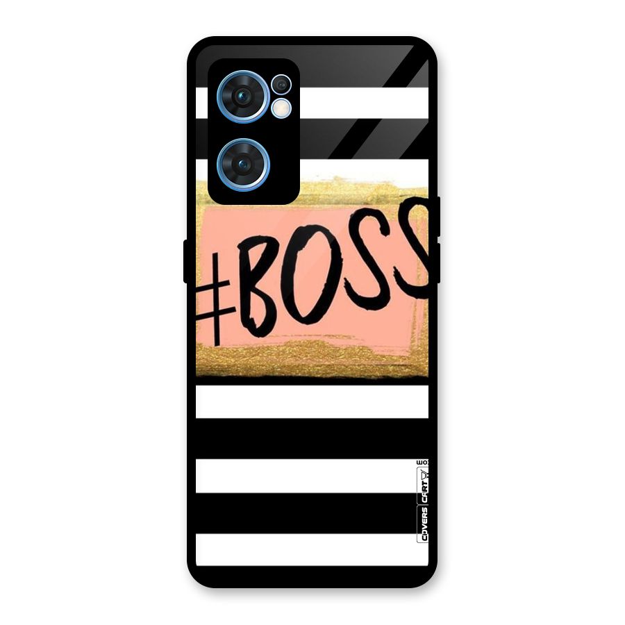 Boss Stripes Glass Back Case for Oppo Reno7 5G