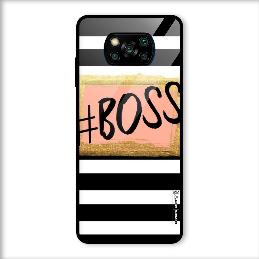 Boss Stripes Glass Back Case for Poco X3